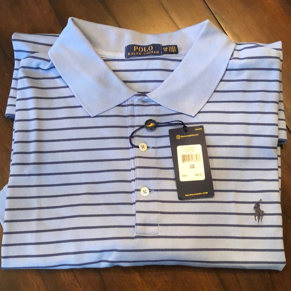 🏇Polo Ralph Lauren Classic 3-button collar striped embroidered logo polo shirt